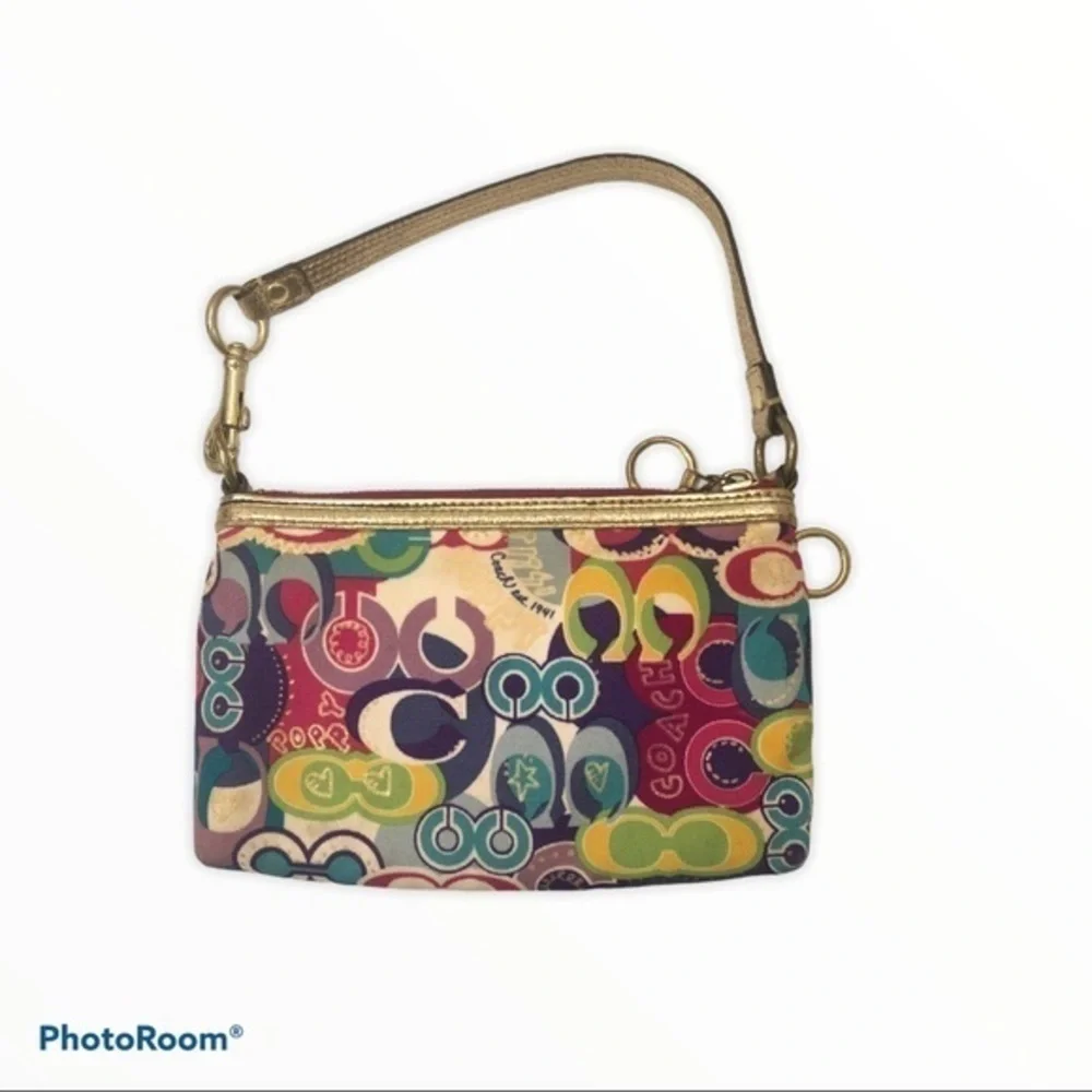 Coach poppy glam mini bag wristlet